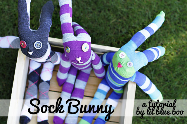 How to make a sock bunny. DIY Tutorial via lilblueboo.com