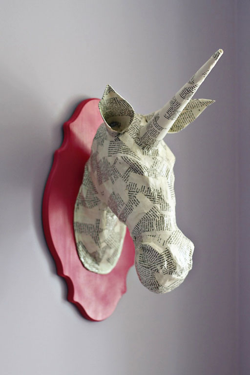 room I newspaper with  started diy To animal head decor masking cardboard tape: make with the and