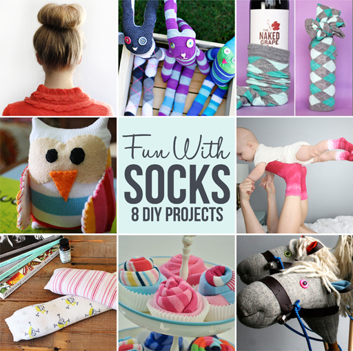 8 DIY Projects you can do with socks via lilblueboo.com
