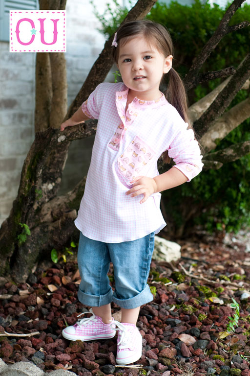 The Hipster Henley Instant Download PDF Sewing Pattern (Girl Version) via lilblueboo.com