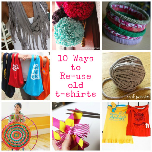 10 Ways to Re-use old T-shirts via lilblueboo.com
