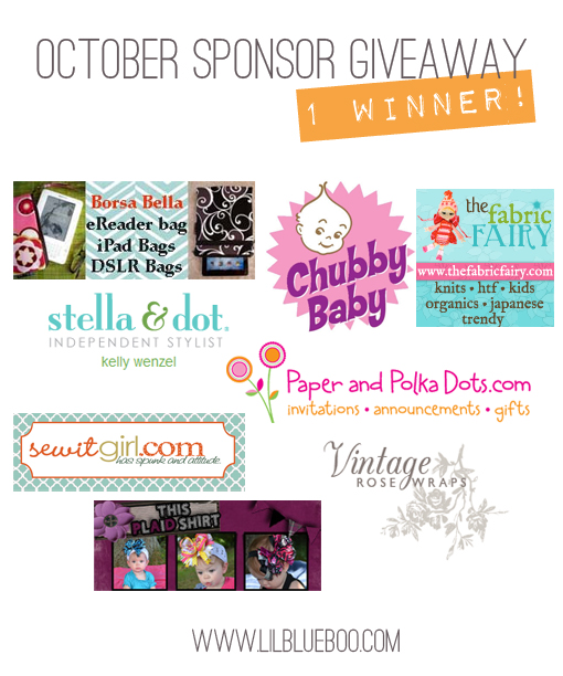 I want to win the October Sponsor Giveaway at lilblueboo.com I want to win the October Sponsor Giveaway at lilblueboo.com