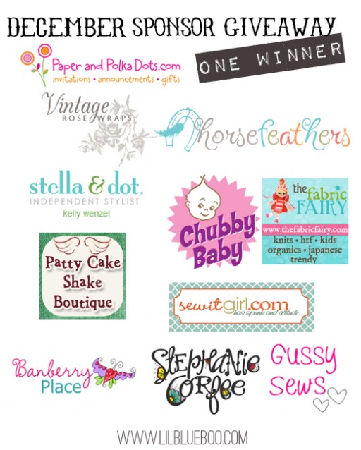 I want to win the big December Sponsor Giveaway at lilblueboo.com I want to win the big December Sponsor Giveaway at lilblueboo.com