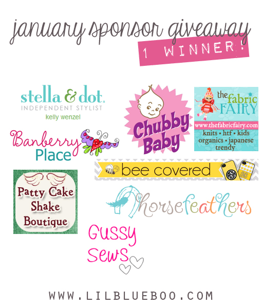 I want to win the big January Sponsor Giveaway at lilblueboo.com I want to win the big January Sponsor Giveaway at lilblueboo.com