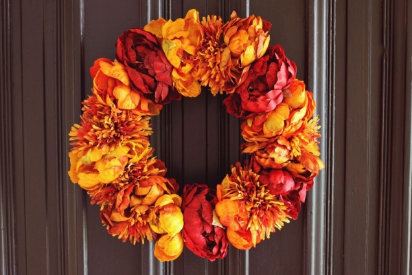 Fall Floral Wreath via lilblueboo.com