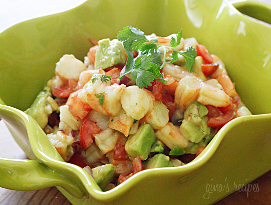 Zesty Lime Shrimp and Avocado Salad via lilblueboo.com