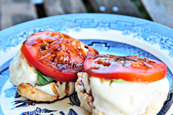 Caprese Grilled Chicken via lilblueboo.com