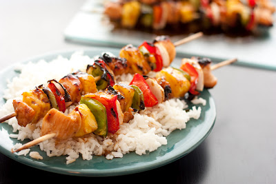 Grilled Chicken Teriyaki Kebabs via  lilblueboo.com