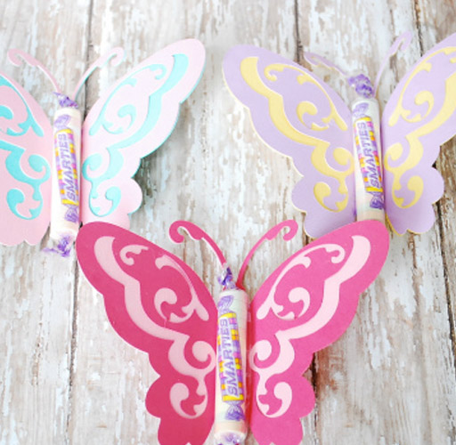 Butterfly Smartie Favors via lilblueboo.com