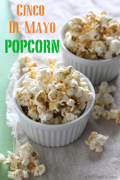 Cinco de Mayo Popcorn via With Style and Grace at lilblueboo.com