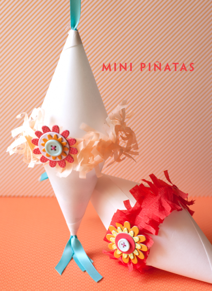 Cinco de Mayo Party Ideas: Mini Pinatas via One Charming Party at lilblueboo.com