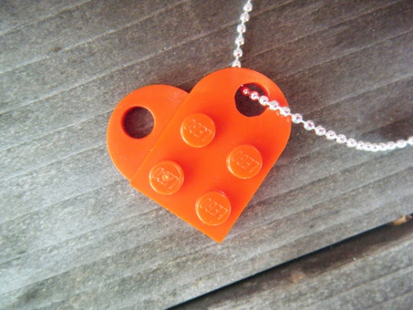 DIY Lego Heart Pendant via lilblueboo.com