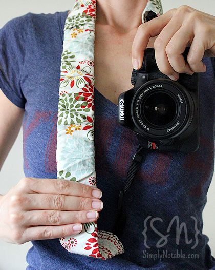 12 DIY Camera Strap Ideas: Ruched Camera Strap by Simply Notable via lilblueboo.com