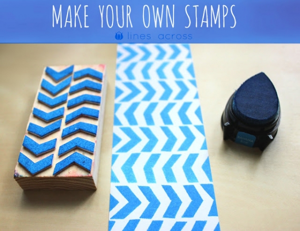 Craft Supplies you Can Make at Home: DIY Custom Stamps by Lines Across via lilblueboo.com