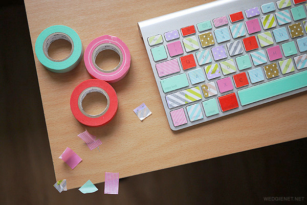 DIY Washi Tape Keyboard by Wedgienet via lilblueboo.com DIY Washi Tape Keyboard by Wedgienet via lilblueboo.com