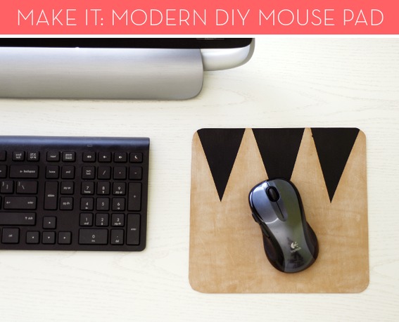 DIY Modern Geometric Leather Mouse Pad at Curbly via lilblueboo.com