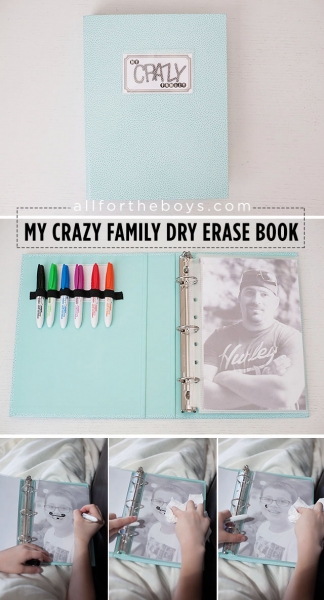 Funny DIY Dry Erase Book great for traveling by All for the Boys via lilblueboo.com