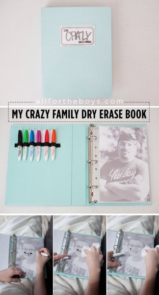 Funny DIY Dry Erase Book great for traveling by All for the Boys via lilblueboo.com Funny DIY Dry Erase Book great for traveling by All for the Boys via lilblueboo.com