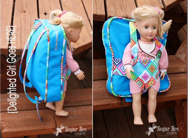 Backpack and doll carrier tutorial by Sugar Bee Crafts via lilblueboo.com 