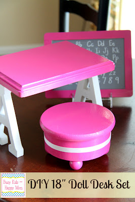 DIY doll school furniture instructions at Busy Kids Happy Mom via lilblueboo.com