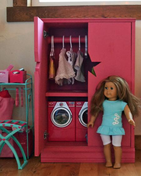 DIY doll wardrobe storage by Ana White via lilblueboo.com