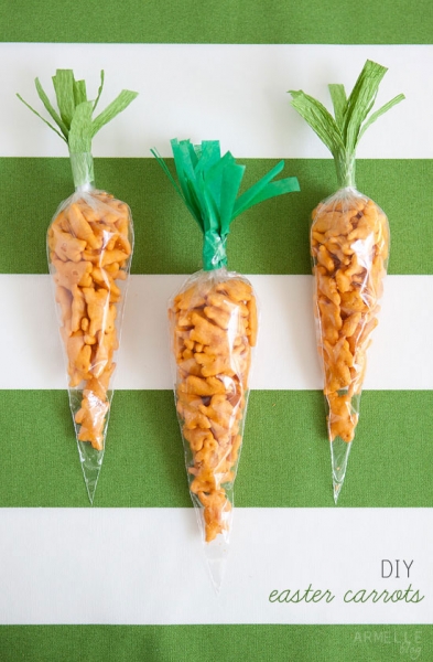 DIY Easter Carrot Snack Bags by Armelle via lilblueboo.com