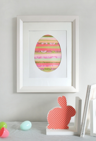 Paper Strip Easter Egg Art tutorial at Minted via lilblueboo.com