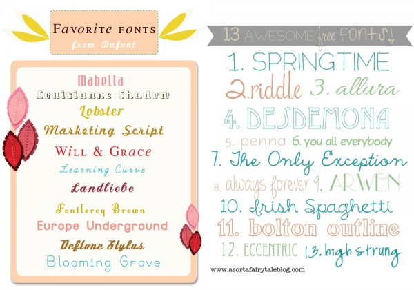 Font Roundups You Should Check Out from Maybe*Mej and A Sorta Fairytale via lilblueboo.com