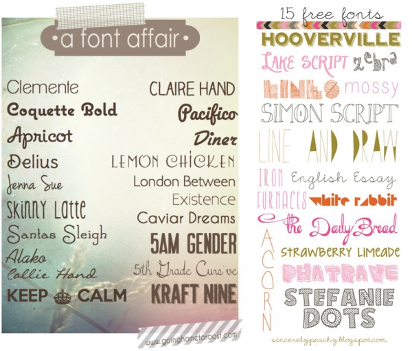 Font Roundups You Should Check Out from Going Home to Roost and Sincerely Peachy via lilblueboo.com