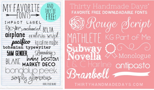 Font Roundups You Should Check Out from Rylee Blake and Thirty Handmade Days via lilblueboo.com