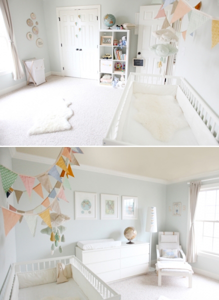 Vintage Gender Neutral Nursery by Christine of Simply Bloom Photography via lilblueboo.com