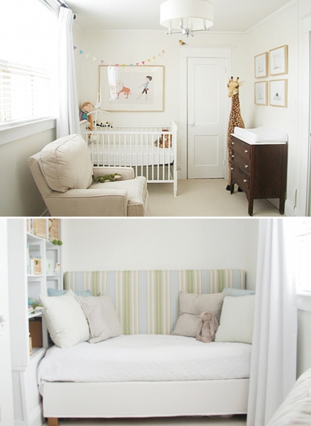 Gender Neutral Simple Nursery by Little House Blog via lilblueboo.com