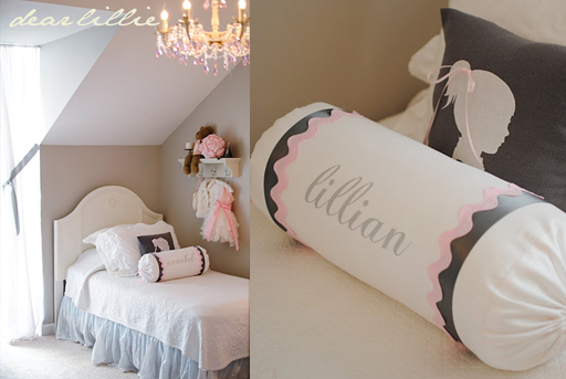 pink brown girls bedroom decor via lilblueboo.com