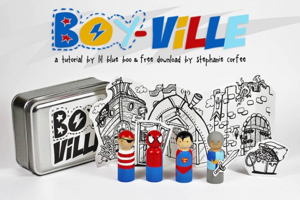 Superhero peg dolls with free download via lilblueboo.com 