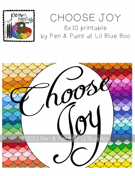 Choose Joy #choosejoy Art Printable by Pen and Paint via lilblueboo.com