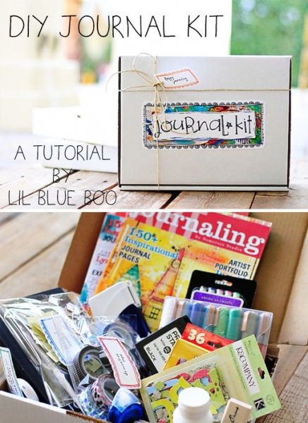 DIY Journal Gift Box with free downloads via lilblueboo.com