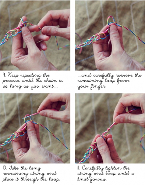 How to finger crochet click for the rest via lilblueboo.com