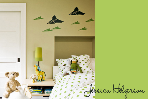 Paper airplane wall and other boy's bedroom decor ideas via lilblueboo.com 