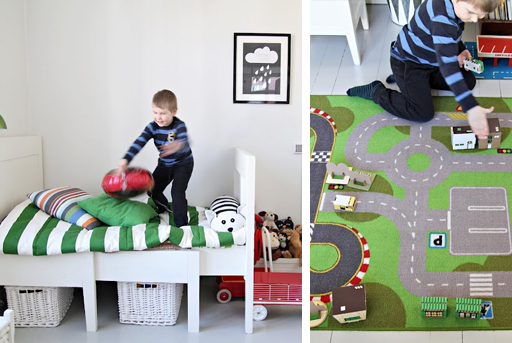 White, Green, Vintage and other boy's bedroom decor ideas via lilblueboo.com 