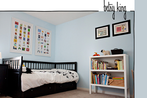 Book wall art and other boy's bedroom decor ideas via lilblueboo.com 