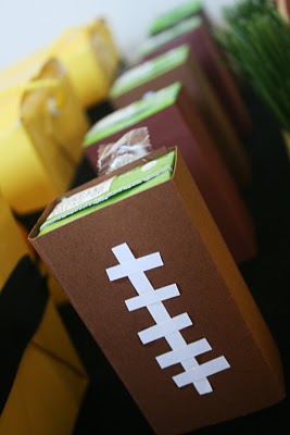 Kid Friendly Super Bowl Ideas: Football Juice Box Covers via lilblueboo.com