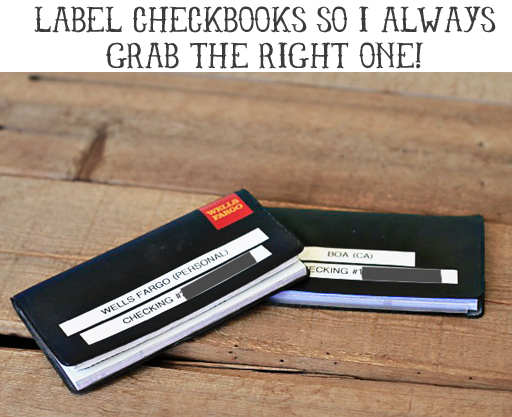 Labeling Ideas: Label Checkbook for Clarity via lilblueboo.com