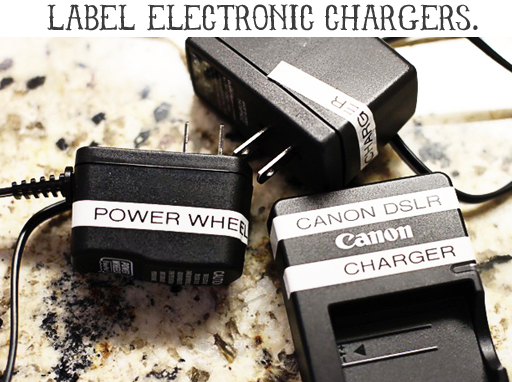 Labeling Ideas: Label Chargers via lilblueboo.com Labeling Ideas: Label Chargers via lilblueboo.com