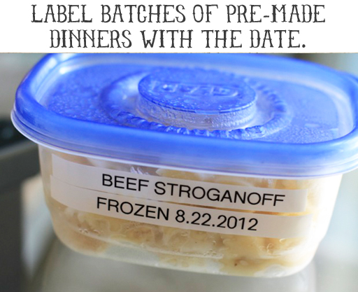 Labeling Ideas: Label Frozen Foods with Dates via lilblueboo.com Labeling Ideas: Label Frozen Foods with Dates via lilblueboo.com