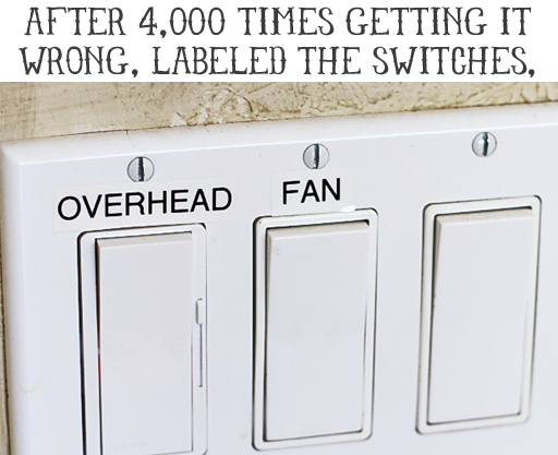 Labeling Ideas: Label Lightswitches via lilblueboo.com Labeling Ideas: Label Lightswitches via lilblueboo.com