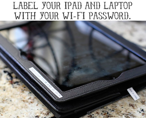 Labeling Ideas: Label Your iPad and Laptop with Wifi via lilblueboo.com