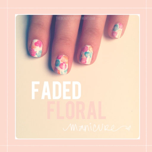 Spring Nail Art Ideas: Faded Floral Manicure at The Beauty Department via lilblueboo.com