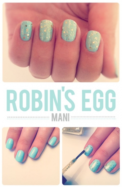 Spring Nail Art Ideas: Robins Egg Manicure at The Beauty Department via lilblueboo.com