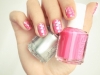 Spring Nail Art Ideas: Bright Pink and Silver by Pshiiit via lilblueboo.com