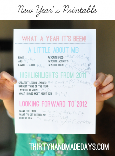 child interview questions for displaying new year's resolutions via lilblueboo.com